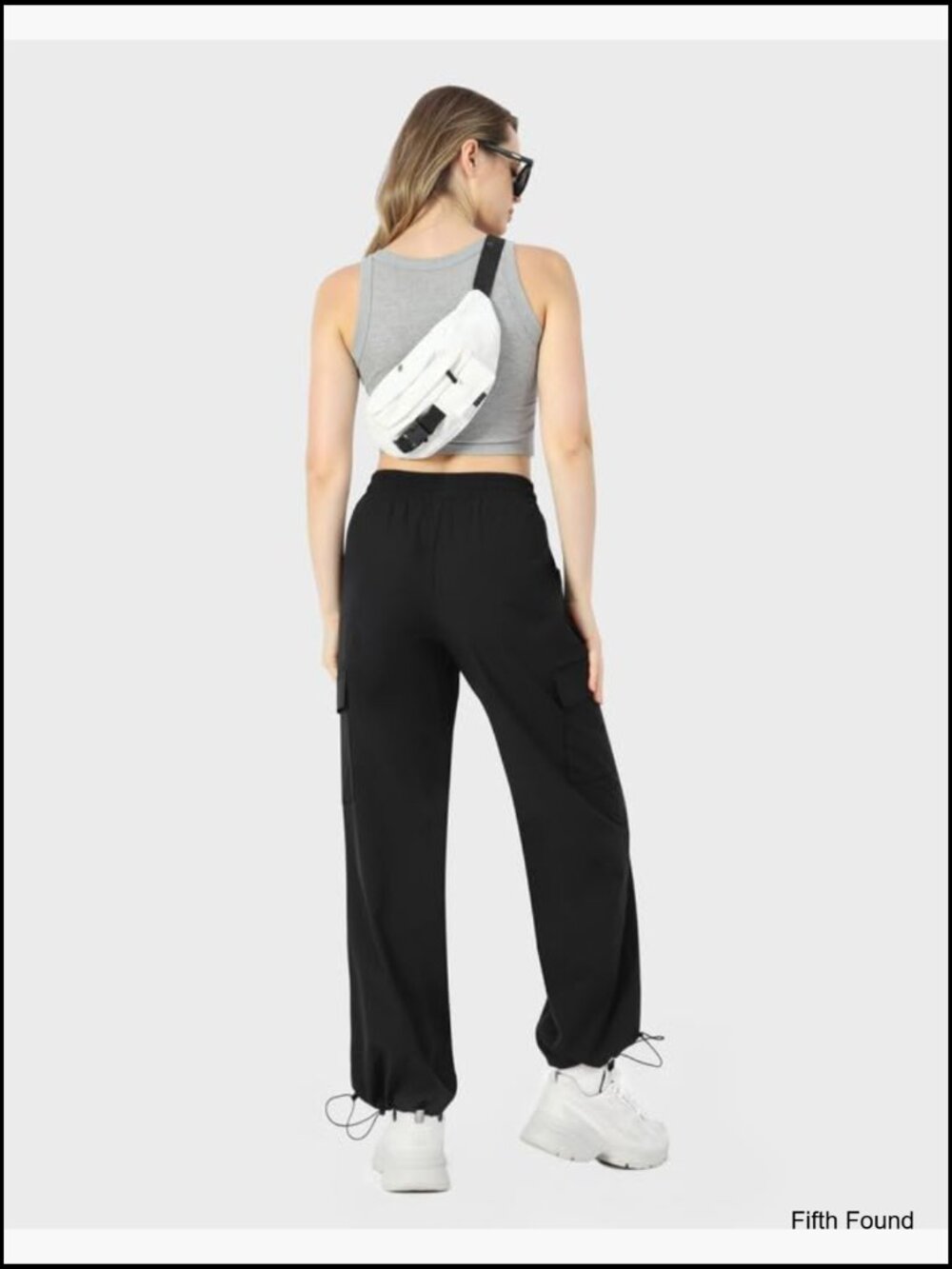 Wide Leg Cargo Pants with Adjustable Waist and Cuffs for Hiking Travel - Picture 3 of 7